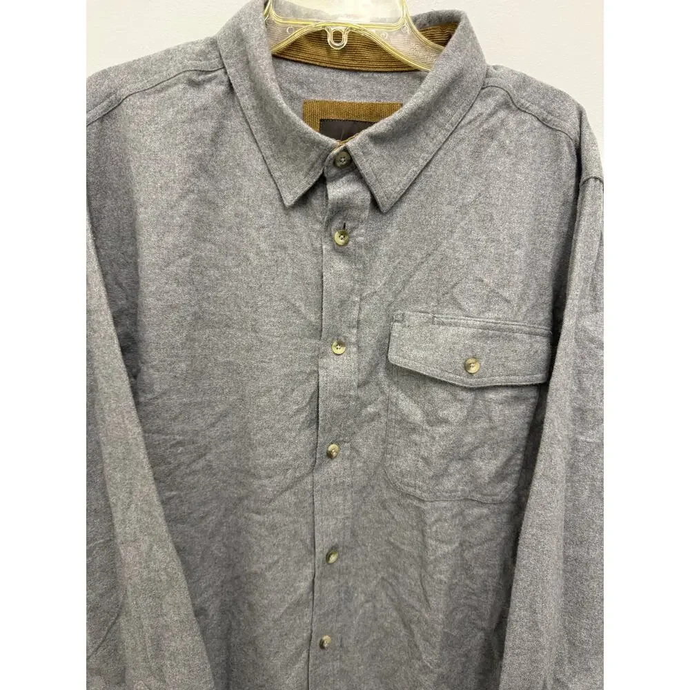 CQA Heritage Men's XL Gray Flannel Button Up Shirt thick work heavy - Picture 4 of 4
